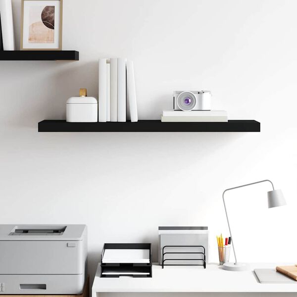 vidaXL Schweberegal Schwarz 90x23,5x3,8 cm MDF