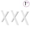 vidaXL Esstischbeine X-Form 3 Stk. Wei&szlig; 90x(72-73) cm Stahl