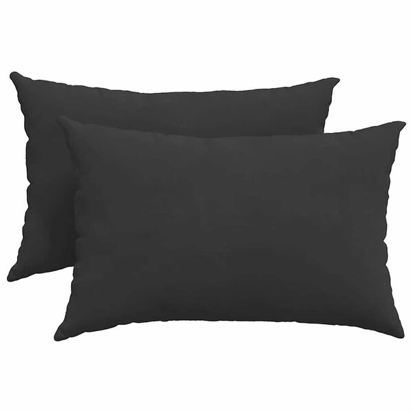 vidaXL Sofakissen 2 Stück Schwarz 60 x 40 cm Stoff