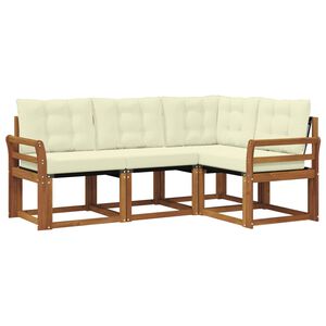 vidaXL Outdoor-Sofagarnitur mit Kissen 4 pcs Natur und Creme