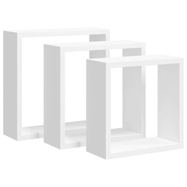 vidaXL W&uuml;rfelregale 3 Stk. Wei&szlig; MDF