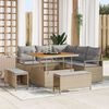 vidaXL Garten-Sofa-Set mit Kissen mit Kissen 8 pcs Beige und Hellgrau