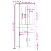 vidaXL Highboard Betongrau 69,5x34x180 cm Holzwerkstoff