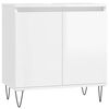 vidaXL Badschrank Hochglanz-Wei&szlig; 58x33x60 cm Holzwerkstoff