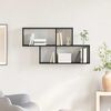 vidaXL Wandregal mit Regal Wandmontiert Schwarz Holzwerkstoff