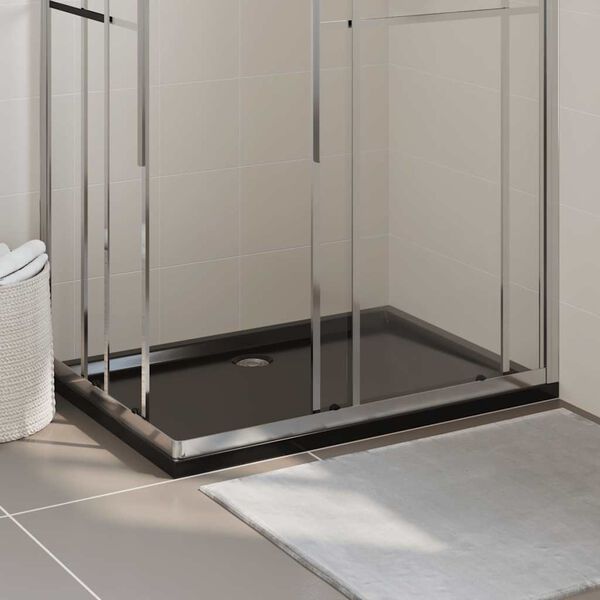 vidaXL Duschtasse ABS Rechteckig Schwarz 80x120 cm