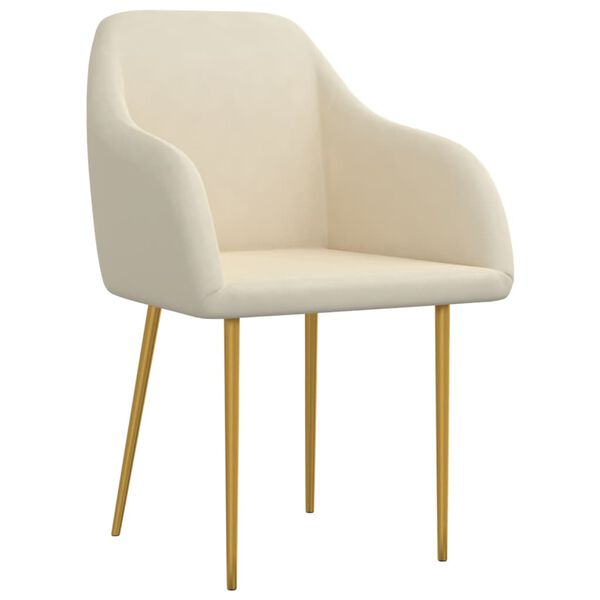 vidaXL Esszimmerst&uuml;hle 2 Stk. Creme Samt