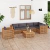 vidaXL 7-tlg. Garten-Lounge-Set mit Kissen Dunkelgrau Massivholz Teak