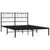 vidaXL Bettgestell mit Kopfteil Metall Schwarz 120x200 cm