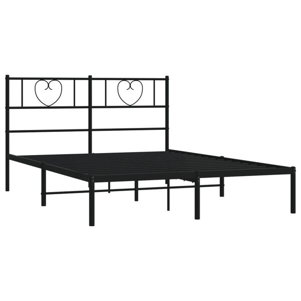 vidaXL Bettgestell mit Kopfteil Metall Schwarz 120x200 cm