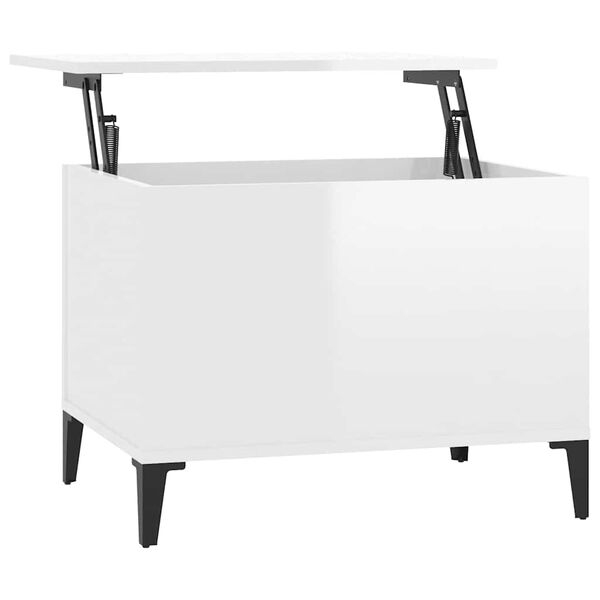 vidaXL Couchtisch Hochglanz-Wei&szlig; 60x44,5x45 cm Holzwerkstoff