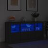 vidaXL Sideboard mit LED-Leuchten Schwarz 142,5x37x67 cm