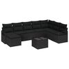 vidaXL Sofa Set 9 stk. Schwarz Poly-Rattan
