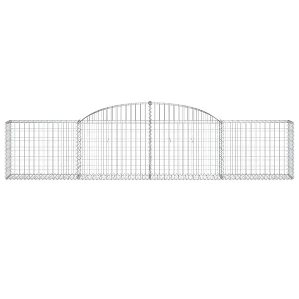 vidaXL Gabionen mit Hochbogen 25 Stk. 300x30x60/80 cm Verzinktes Eisen