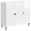 vidaXL Sideboard Hochglanz Wei&szlig; 89 x 34,5 x 80 cm Holzwerkstoff