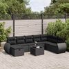 vidaXL 8-tlg. Garten-Sofagarnitur mit Kissen Schwarz Poly Rattan