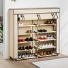 vidaXL Schuhschrank mit Abdeckung Cremewei&szlig; 115 x 28 x 110 cm Stoff