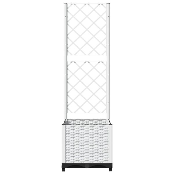 vidaXL Pflanzk&uuml;bel mit Rankgitter Wei&szlig; 40x40x136 cm PP