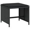 vidaXL Gartenhocker mit Kissen 4 Stk. Schwarz 40x40x35 cm Poly Rattan