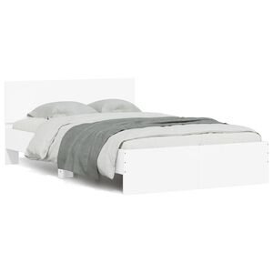 vidaXL Bettgestell mit Kopfteil Wei&szlig; 135x190 cm