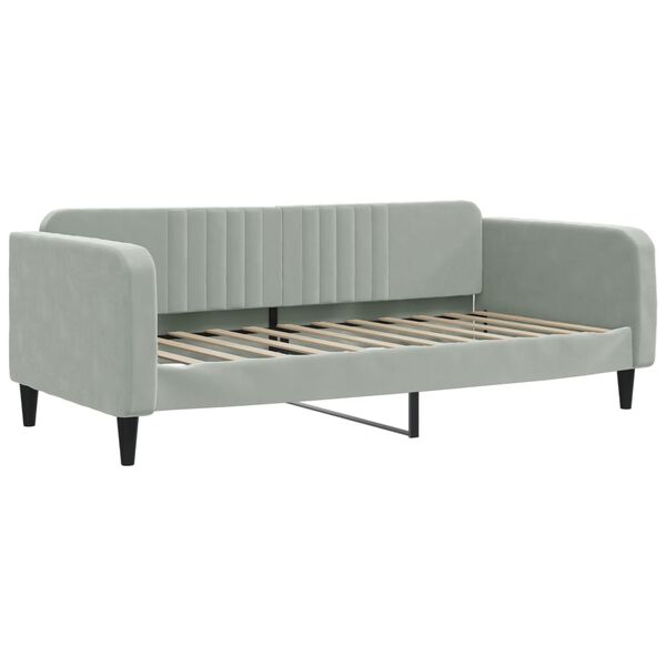 vidaXL Tagesbett Ausziehbar mit Schubladen Hellgrau 100x200 cm Samt
