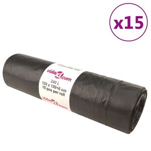 vidaXL M&uuml;lls&auml;cke mit Zugband 150 Stk. Schwarz 240 L