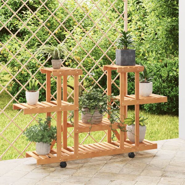 vidaXL Blumenst&auml;nder mit Rollen 110x25x78 cm Massivholz Tanne