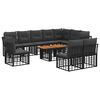 vidaXL Gartensofa-set 11 stk. Schwarz und Dunkelgrau Poly-Rattan