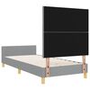 vidaXL Bettgestell mit Kopfteil Hellgrau 90 x 200 cm Stoff