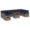 vidaXL 11-teiliges Gartensofa-Set mit Kissen, grau, Polyrattan