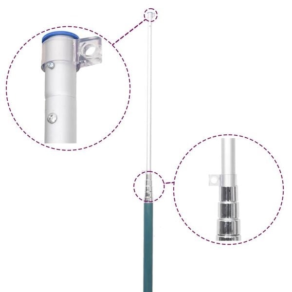 vidaXL Teleskop-Fahnenmast Silbern 5,5 m Aluminium