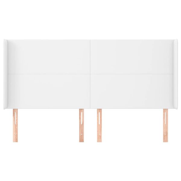 vidaXL Kopfteil mit Ohren Wei&szlig; 183x23x118/128 cm Kunstleder