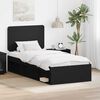 vidaXL Bettrahmen Schwarz 90 x 200 cm Massives Kiefernholz