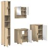 vidaXL Badezimmerm&ouml;bel-Set 4 pcs Sonoma-Eiche Holzwerkstoff & Metall