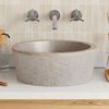 vidaXL Waschbecken Grau &Oslash;40x15 cm Marmor