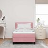 vidaXL LED Boxspringbett mit Matratze mit LED Rosa 80 x 200 cm Samt
