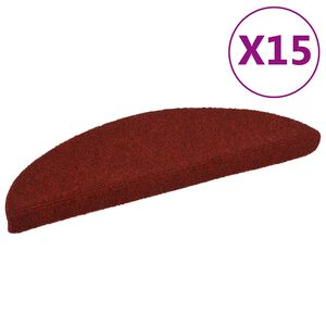 vidaXL Stufenmatten Selbstklebend 15 Stk. 56x17x3 cm Bordeauxrot Halbrund