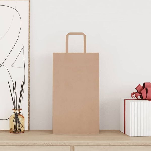 vidaXL Papiertragetaschen 250 Stk. mit Henkeln Braun 21x11x36 cm