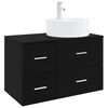 vidaXL Badezimmerm&ouml;bel-Set 2 stk. Schwarze Eiche Holzwerkstoff