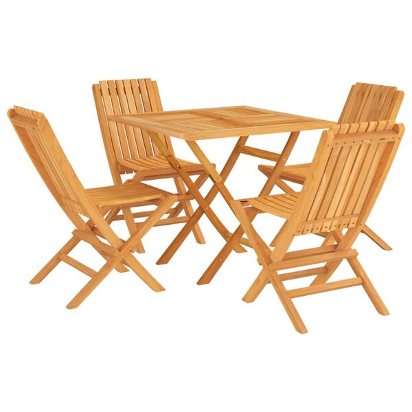 vidaXL 5-tlg. Garten-Essgruppe Massivholz Teak