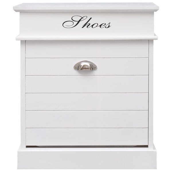 vidaXL Schuhschrank Wei&szlig; 50 x 28 x 58 cm Paulownia Holz