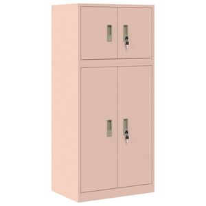 vidaXL Aufbewahrungsschrank 2 stk. Rosa 60 x 40 x 130 cm Stahl
