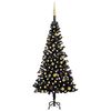 vidaXL K&uuml;nstlicher Weihnachtsbaum Beleuchtung & Kugeln Schwarz 180 cm