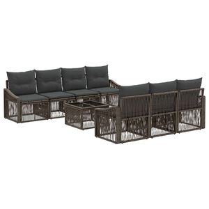 vidaXL Gartensofa-set 8 stk. Grau 55 x 55 x 37 cm Poly-Rattan