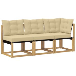 vidaXL 3 stk. Outdoor Mittel- und Ecksofa Wei&szlig;