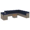 vidaXL 12-tlg. Garten-Sofagarnitur mit Kissen Grau Poly Rattan