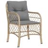 vidaXL Garten Essgruppe mit Kissen 7 pcs Beige Poly-Rattan