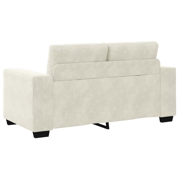 vidaXL | Zweisitzer-Sofa | mit Kissen Creme Samt