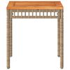 vidaXL Gartentisch Beige 38x38x42 cm Poly Rattan Akazienholz