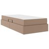 vidaXL Aufbewahrungsbett mit Matratze 2 pcs Cappuccino Leder